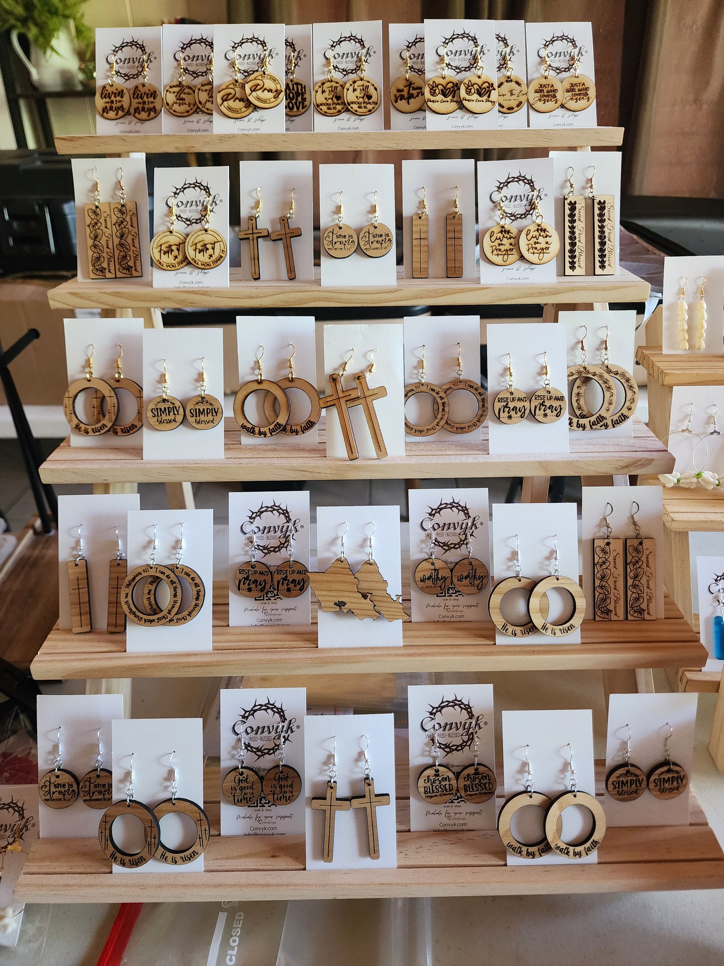 Rise up Wooden Earrings