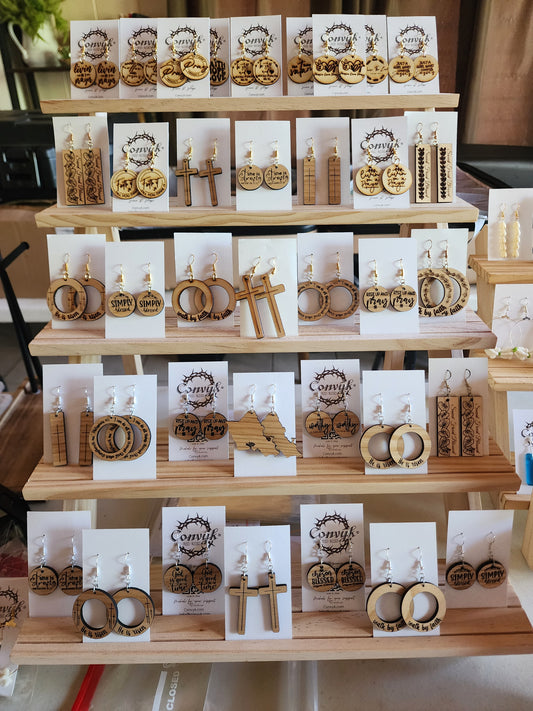 Rise up Wooden Earrings